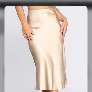 Satin Midi Skirt